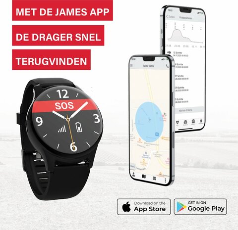 JAMES R9 Senioren Alarmhorloge  met app