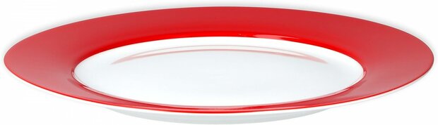 *Servies met rode rand - porselein - magnetron bestendig