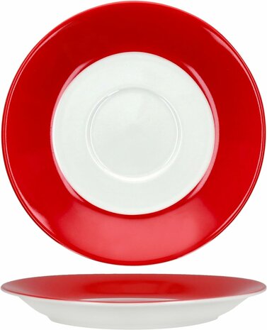 Servies met rode rand - porselein - Schoteltjes