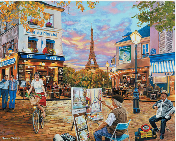 Puzzel - 100 XL stukjes - Zonsondergang in Parijs