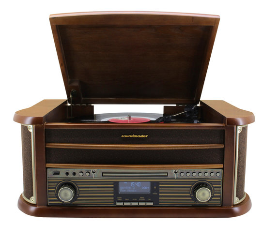 Radio - Nostalgisch muziek center - Soundmaster NR545 (DAB+, Radio, CD, Bluetooth, Platen en Cassette))