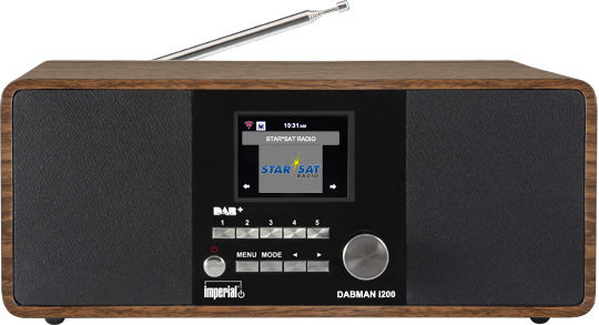 Radio - Inclusief Radio Remember Jaarabonnement - Imperial DABMAN i200 stereo hybride internetradio met DAB+ en FM, walnoot