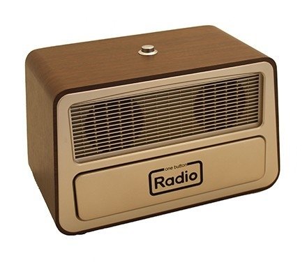 Radio - 1 bedieningsknop Retro met klep die bedieningsknoppen afdekt