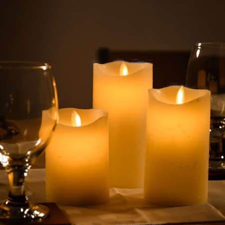 Elektrische wax kaarsen - Levensechte vlam (3 Stuks)