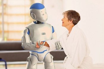 'Welterusten lieverd!' Robot Will buigt zich voorover 'Welterusten lieverd!' Robot Will buigt zich voorover