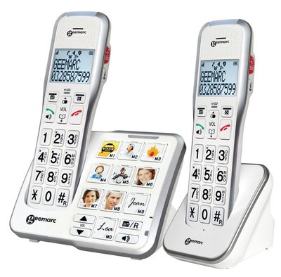 Seniorentelefoon - Geemarc - AmpliDect 595 Foto Duoset - Draadloze telefoon met extra handset