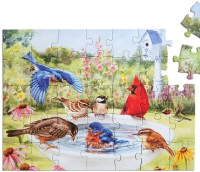 Puzzel - 35 XXL stukjes - Badende Vogels