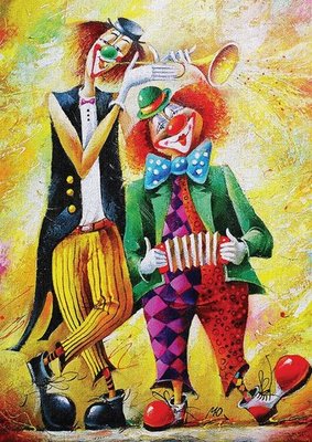 Puzzel - 260 XL stukjes - Muziek Clowns