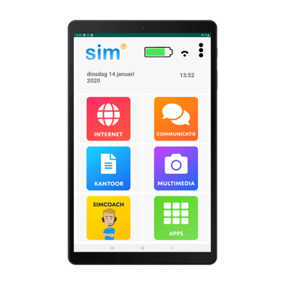 Seniorentablet - SimTab 5 senioren Tablet - Super eenvoudig en veilig