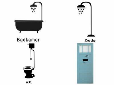 Deursticker | badkamer, douche of wc