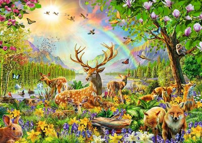 Puzzel - 200 XL stukjes - Hertenfamilie