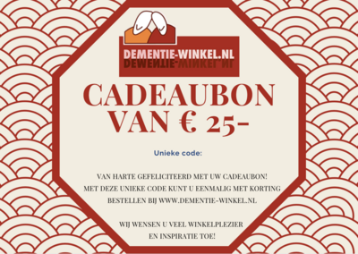 Cadeaubon € 25,- Digitaal cadeau voor mantelzorgers & naasten