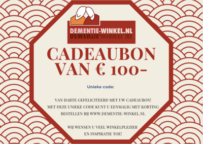 Cadeaubon € 100,- Digitaal cadeau voor mantelzorgers & naasten