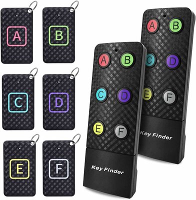 Sleutelzoeker met 2 zenders en 6 ontvangers - Speciaal voor senioren met pictogramstickers