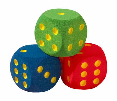 Set van 3 Dobbelstenen - Groot - 16 x 16 x 16 cm